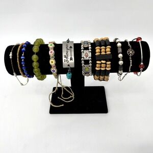 Lot of 11 Mixed Bracelets Beaded Stretch Charm Boho Fashion Jewelry